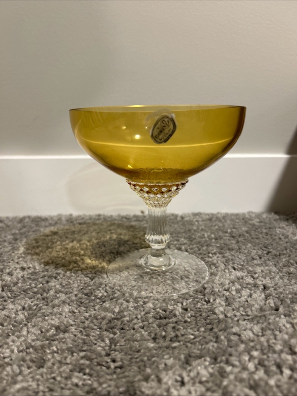 Amber Glass Dessert Coupe - Elegant Home Dining Glassware